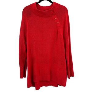 Talbots Plus Womens Sweater 2X Red Knit Office Winter Capsule Wardrobe Soft Cozy